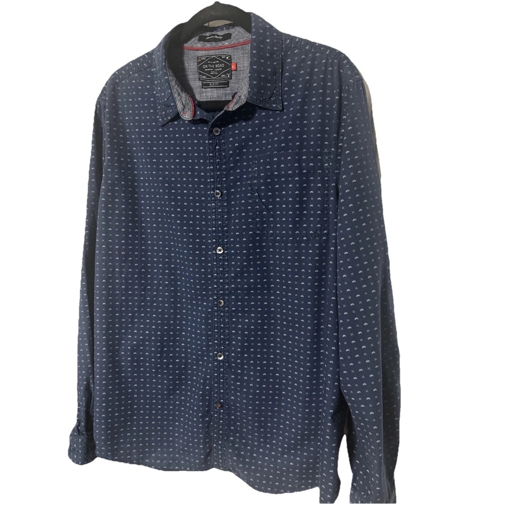 Cactus New York On The Road‎ Button Down XL Travelers Collection Slim Fit